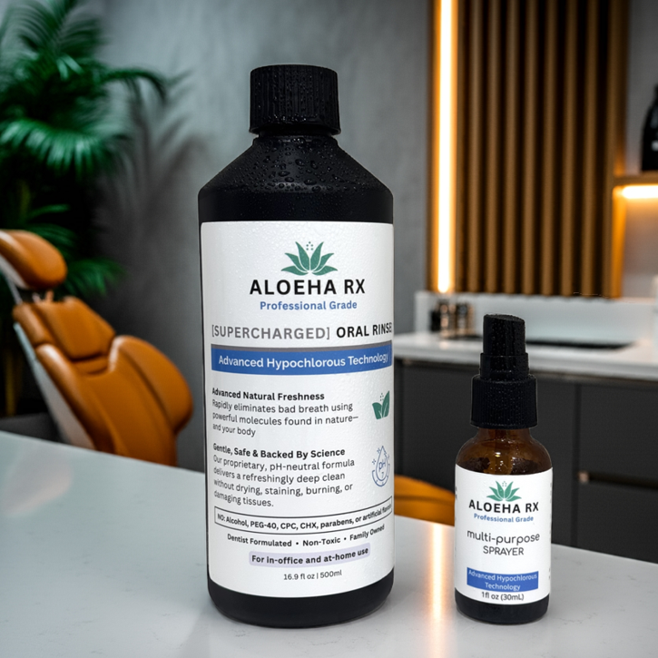 ALOEHA RX™ [Supercharged] HOCl Mouthwash + Multi-Purpose Spray