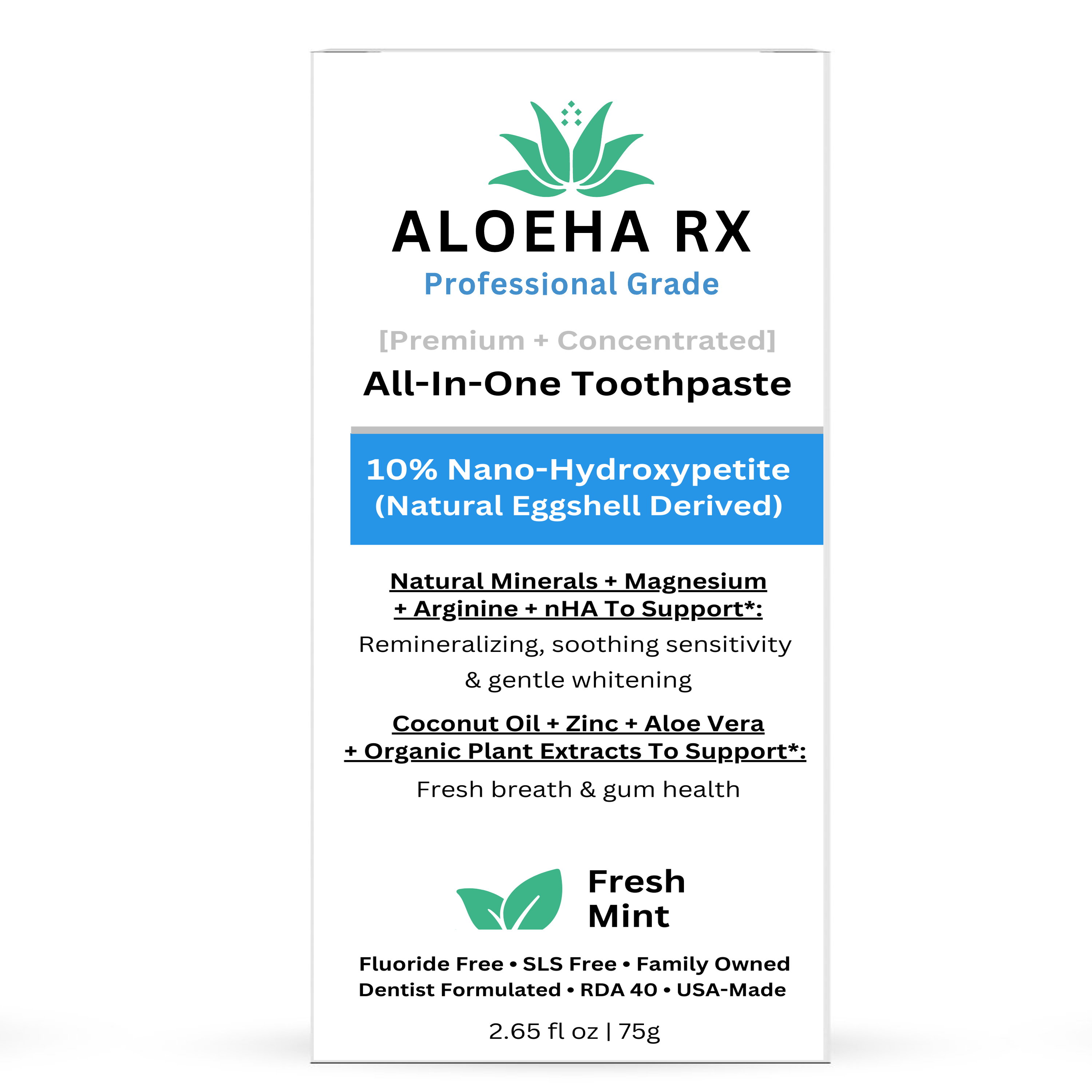 Professional All-in-One Toothpaste (10% Eggshell Nano-Hydroxyapatite ...